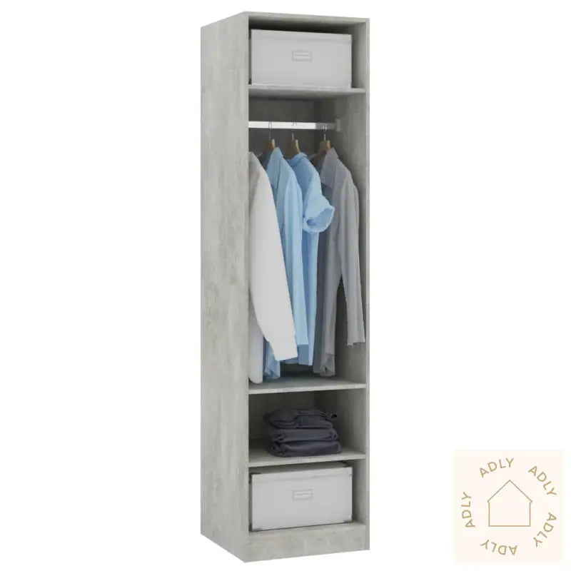 Garderobe Betonggrå 50X50X200 Cm Konstruert Tre