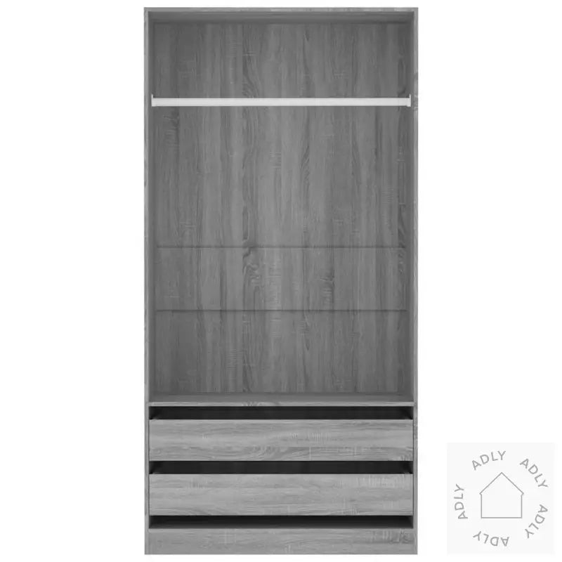 Garderobe Grå Sonoma 100X50X200 Cm Konstruert Tre
