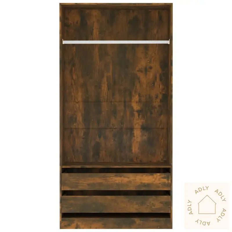 Garderobe Røkt Eik 100X50X200 Cm Konstruert Tre