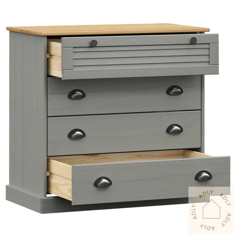 Kommode Vigo Grå 80X40X76 Cm Heltre Furu