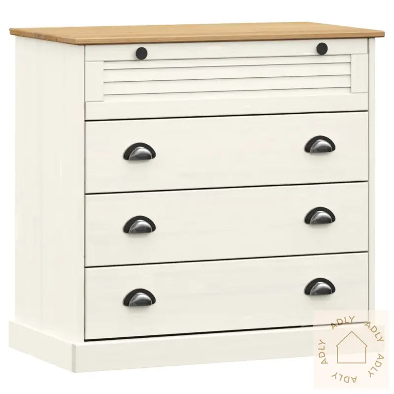Kommode Vigo Hvit 80X40X76 Cm Heltre Furu