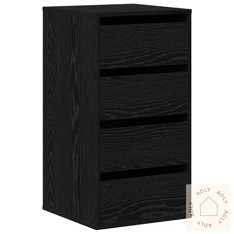 Hjørneskuffeskap Svart Eik 40X41X76 Cm Konstruert Tre
