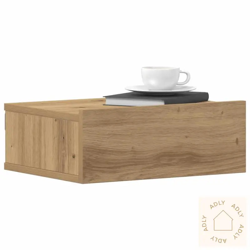Flytende Nattbord Artisan Eik 40X32X15 Cm Konstruert Tre