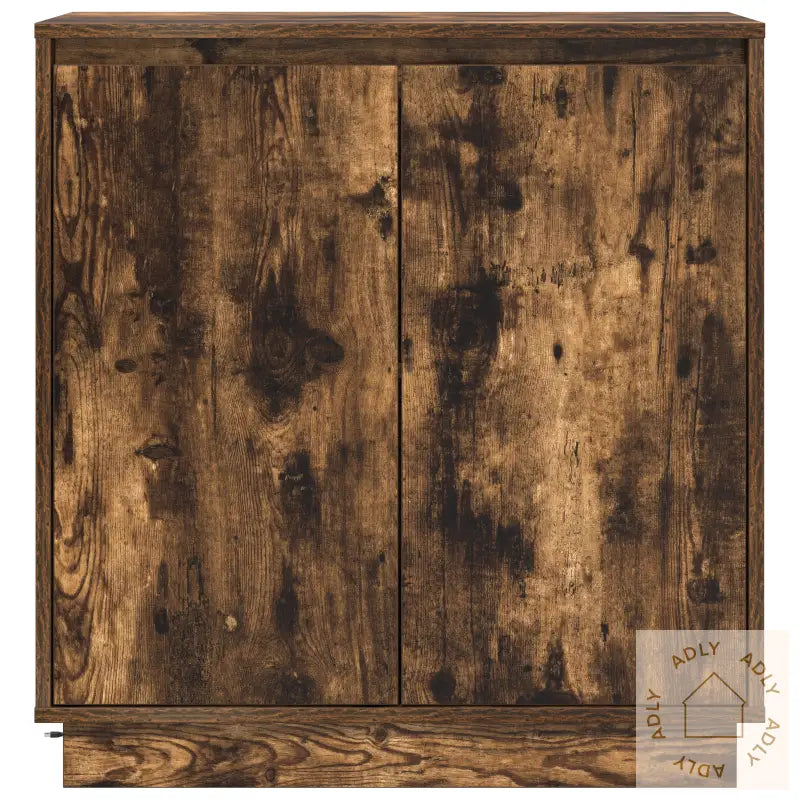 Sideboard Med Led, Røkt Eik, 71X34,5X75 Cm, Laget Av Tre