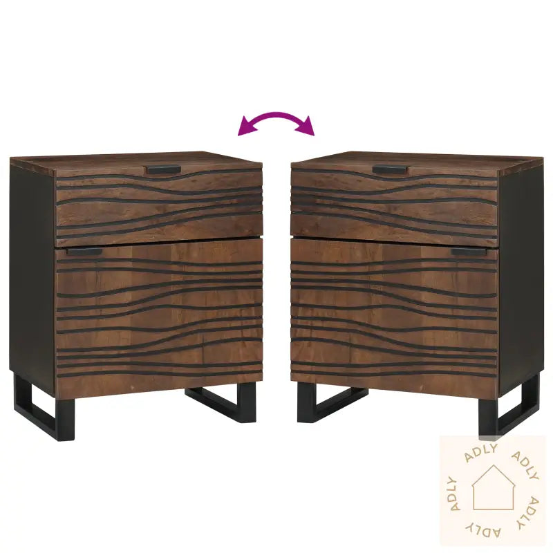 Nattbordskap 50X33X60 Cm Massivt Tre Valnøtt