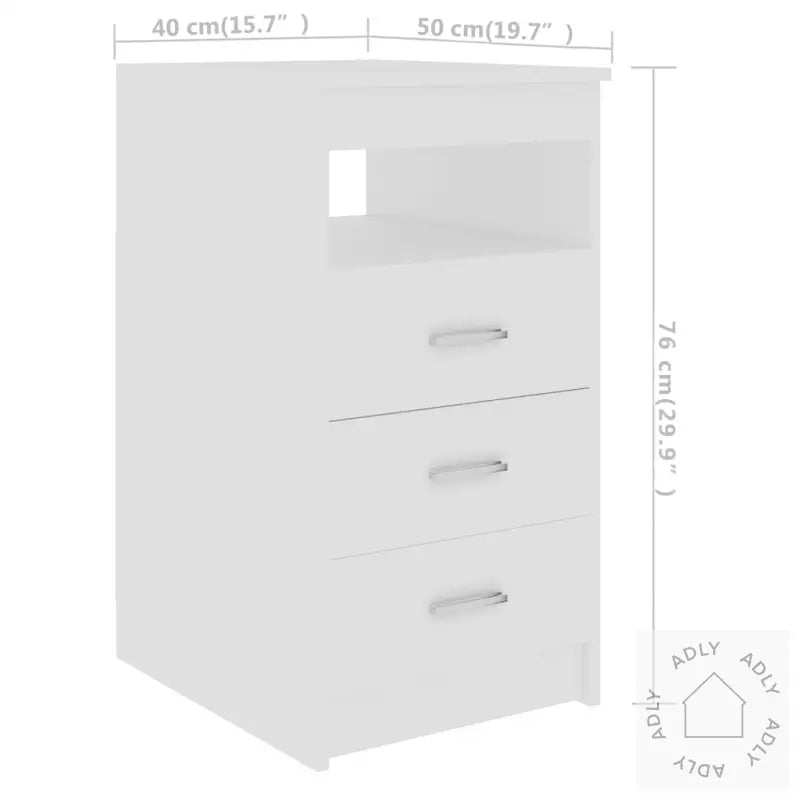 Kommode Hvit 40X50X76 Cm Konstruert Tre