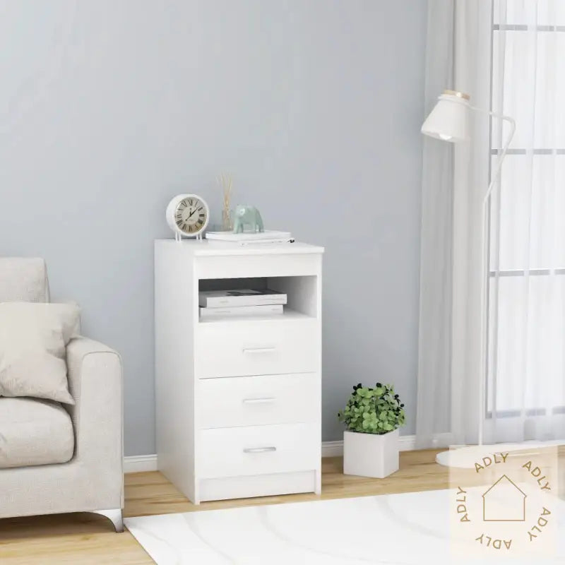 Kommode Hvit 40X50X76 Cm Konstruert Tre