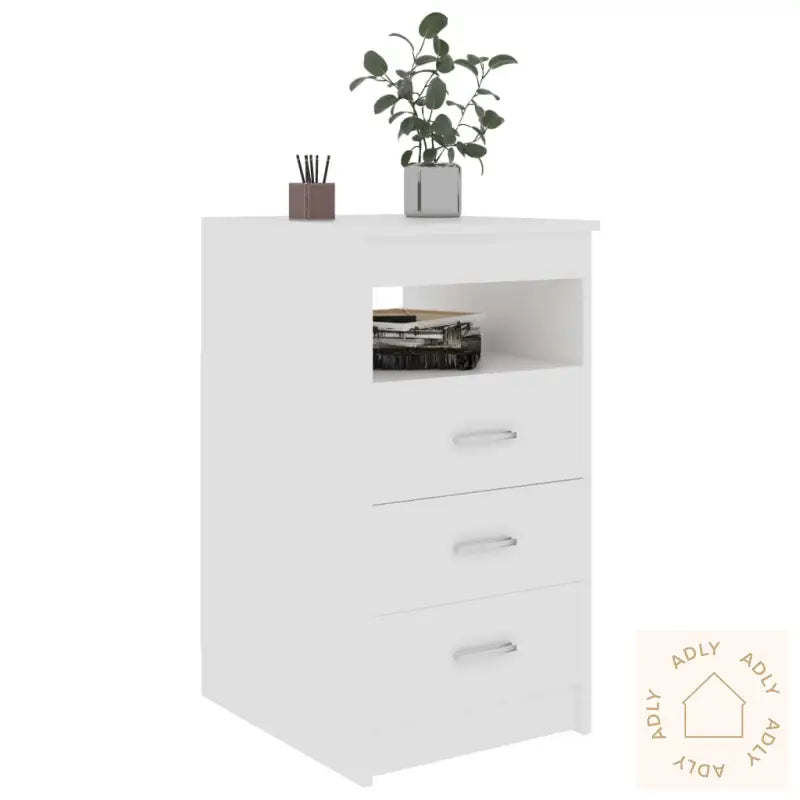 Kommode Hvit 40X50X76 Cm Konstruert Tre