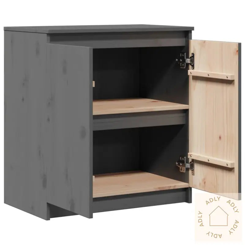 Sideskap Grå 60X36X65 Cm Heltre Furu