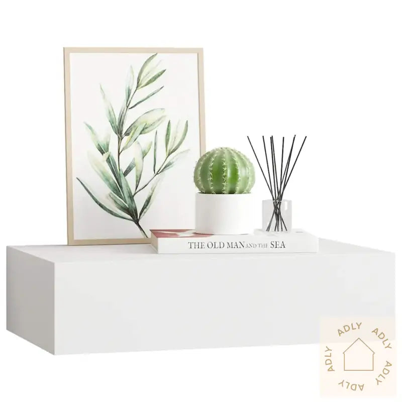 Veggmontert Skuffehylle Hvit 40X23,5X10 Cm Mdf