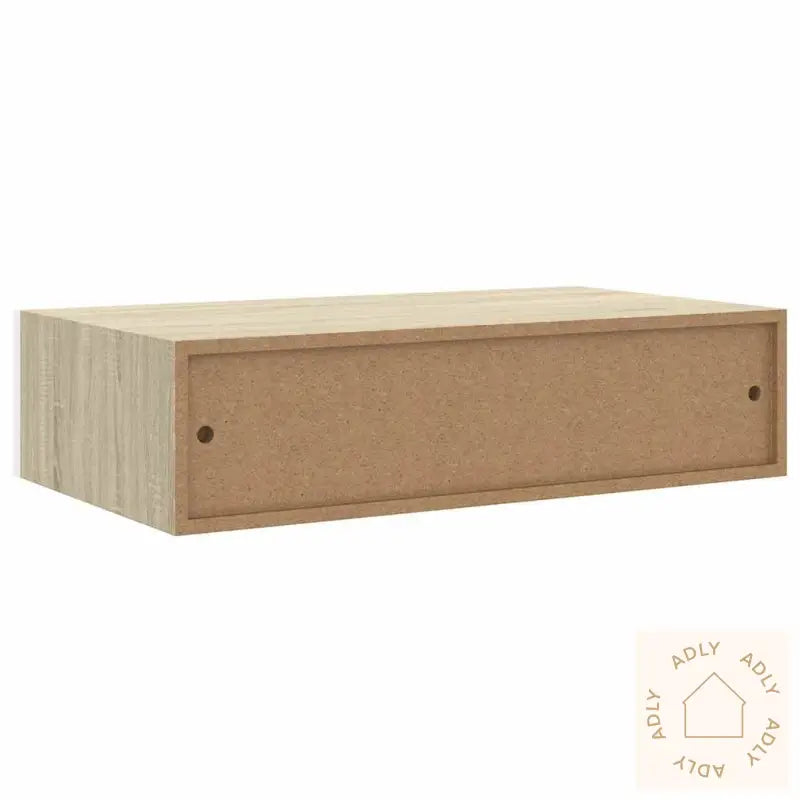 Veggmontert Skuffehylle Eik Og Hvit 40X23,5X10 Cm Mdf