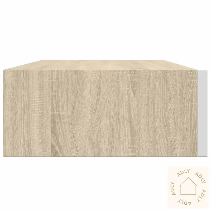 Veggmontert Skuffehylle Eik Og Hvit 40X23,5X10 Cm Mdf