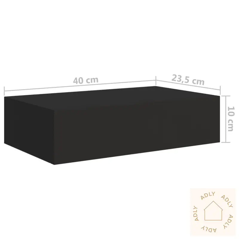 Veggmontert Skuffehylle Svart 40X23,5X10 Cm Mdf