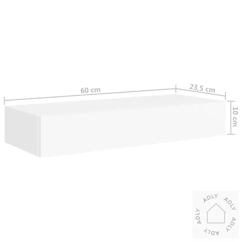 Veggmontert Skuffehylle Hvit 60X23,5X10 Cm Mdf