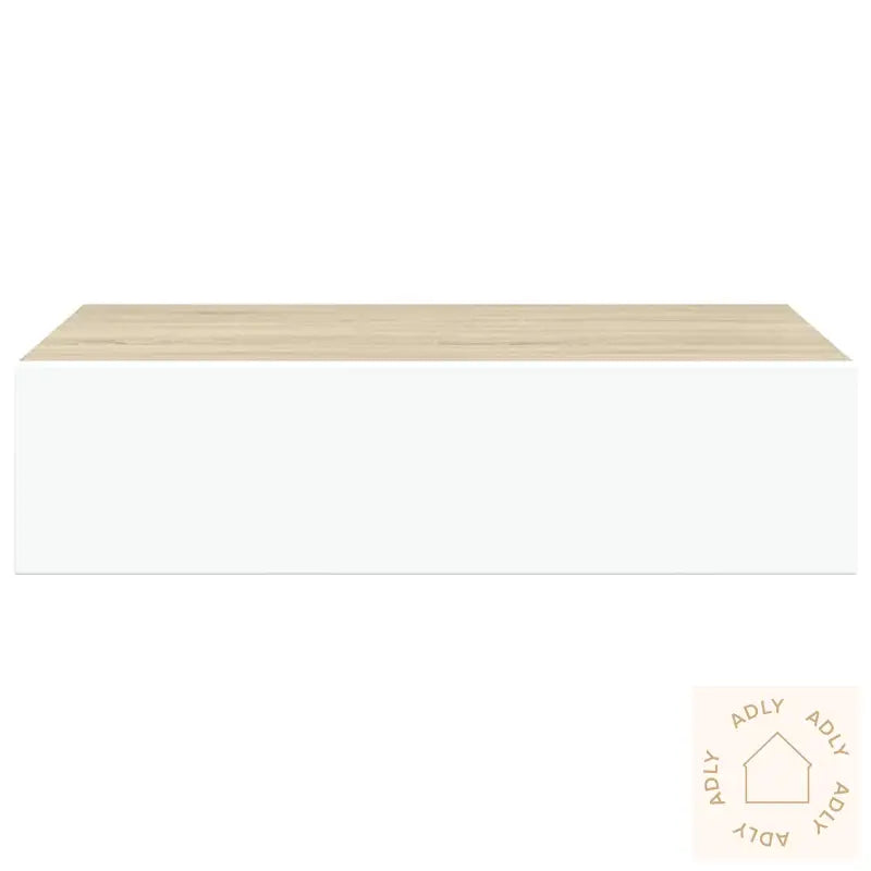 Veggmontert Skuffehylle Eik Og Hvit 40X23,5X10 Cm Mdf