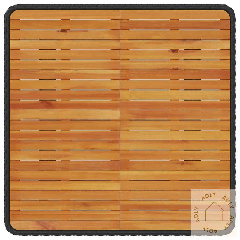 3-Delt Hage Spisebordsett Med Puter Svart Poly Rattan Acacia