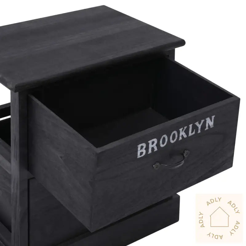 Nattbord 2 Stk Svart 38X28X45 Cm Keisertre