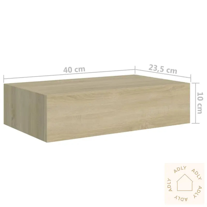 Veggmonterte Skuffehyller 2 Stk Eik 40X23,5X10 Cm Mdf