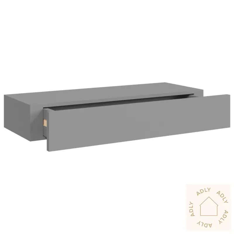 Veggmonterte Skuffehyller 2 Stk Grå 60X23,5X10 Cm Mdf