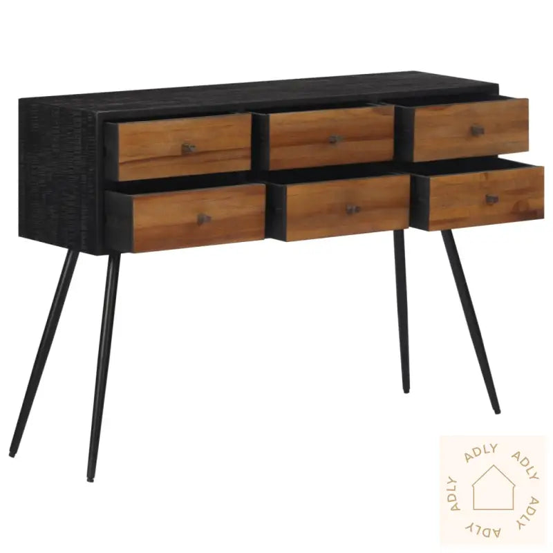Konsollbord Med Skuffer 116X30X76 Cm Gjenvunnet Heltre Teak