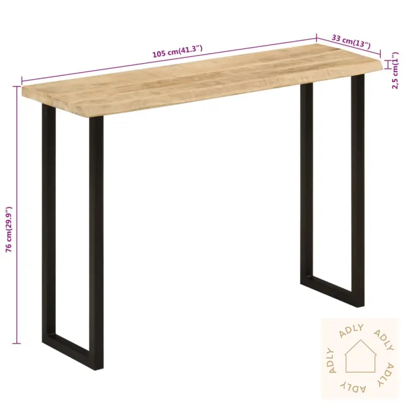 Konsollbord Med Naturlig Kant 105X33X76 Cm Heltre Akasie