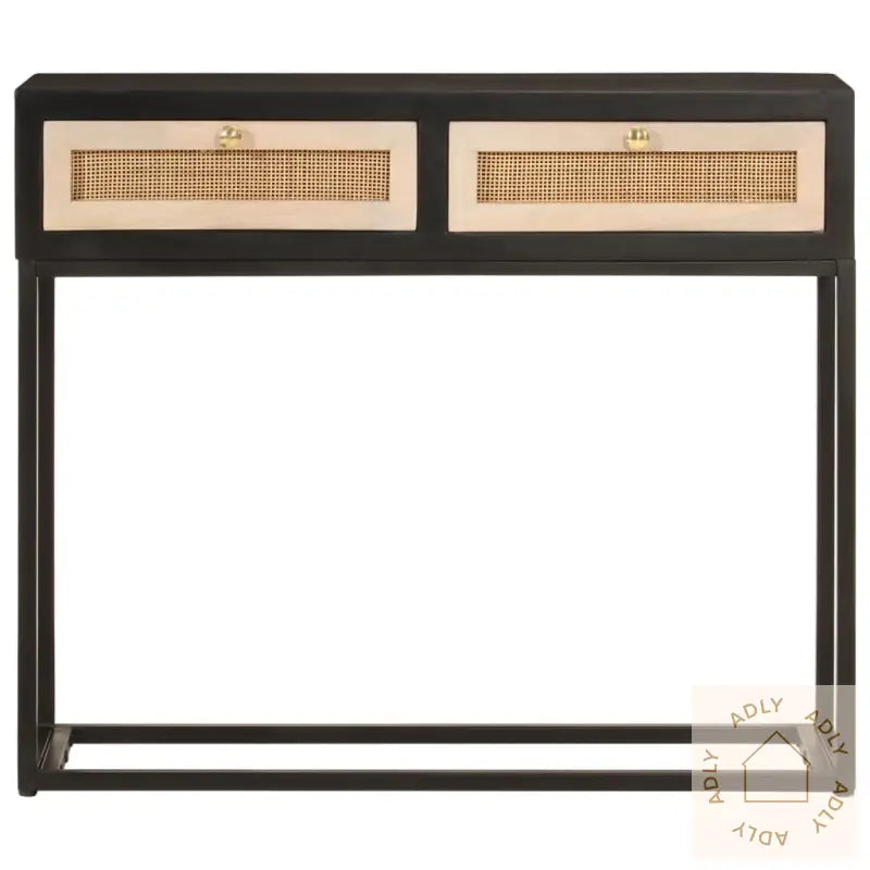 Konsollbord Svart 90X30X76 Cm Heltre Mango Og Jern