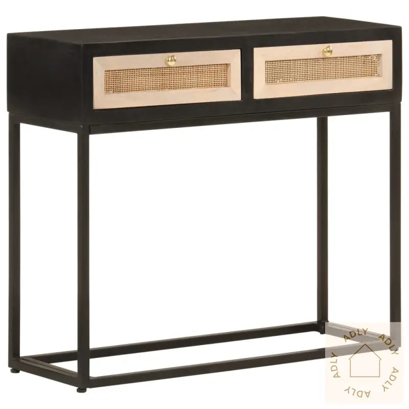 Konsollbord Svart 90X30X76 Cm Heltre Mango Og Jern