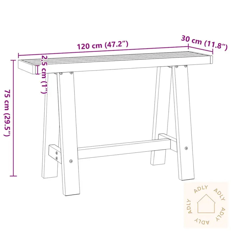 Konsollbord Noain A-Formede Ben 120X30X75 Cm Heltre Furu