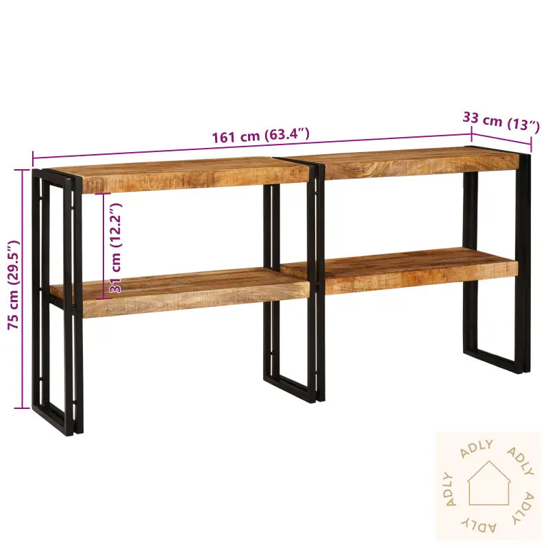 Konsollbord 160X33X75 Cm Solid Ruft Tre Mango