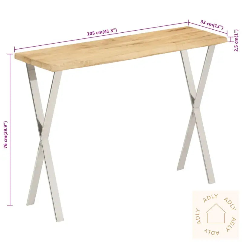 Konsollbord Med Naturlig Kant 105X33X76 Cm Heltre Mango