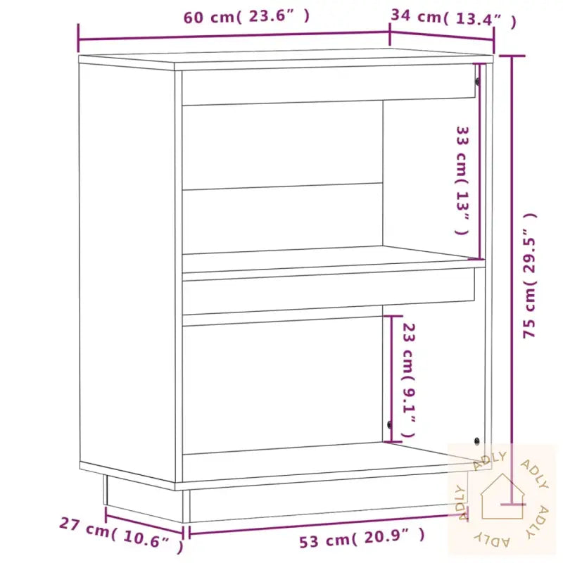 Konsollskap 60X34X75 Cm Heltre Furu