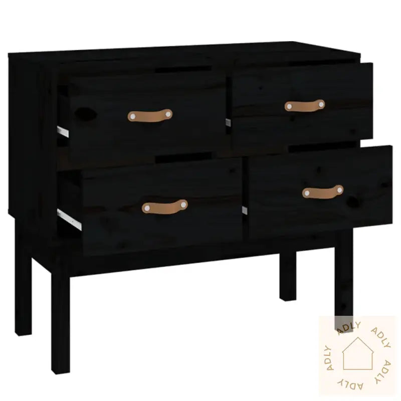 Konsollskap Svart 90X40X78 Cm Heltre Furu