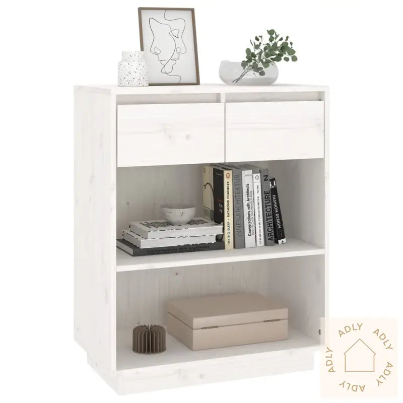 Konsollskap Hvit 60X34X75 Cm Heltre Furu
