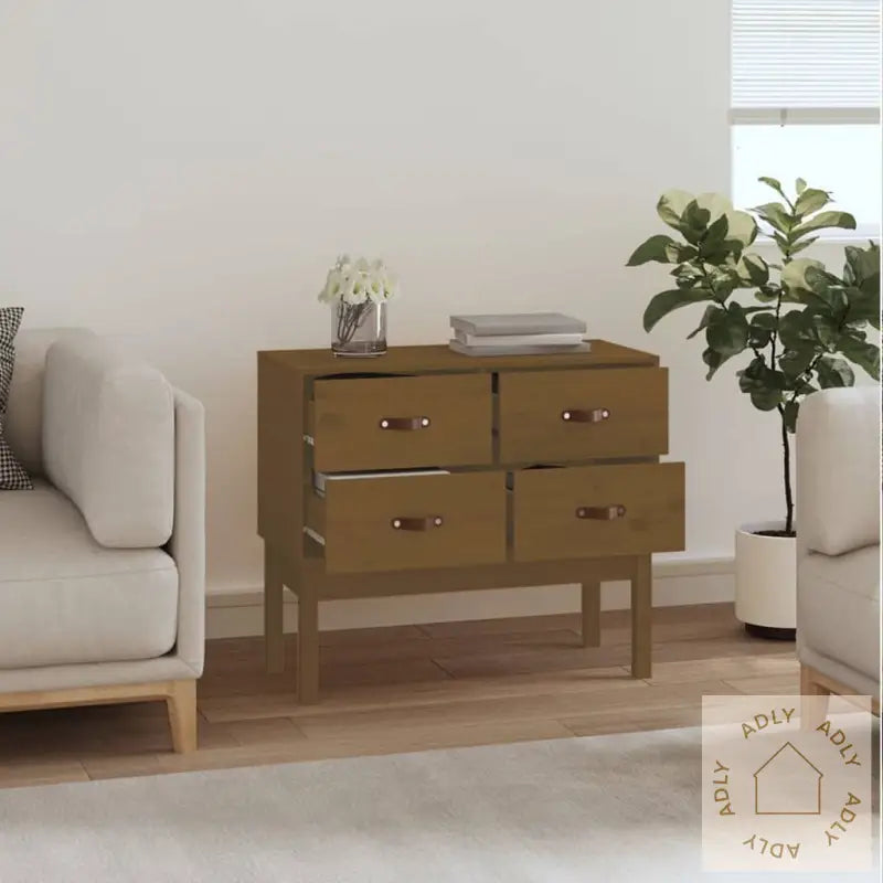 Konsollskap Honningbrun 90X40X78 Cm Heltre Furu