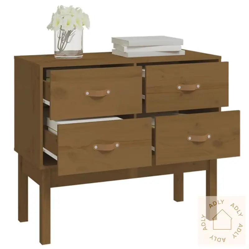 Konsollskap Honningbrun 90X40X78 Cm Heltre Furu