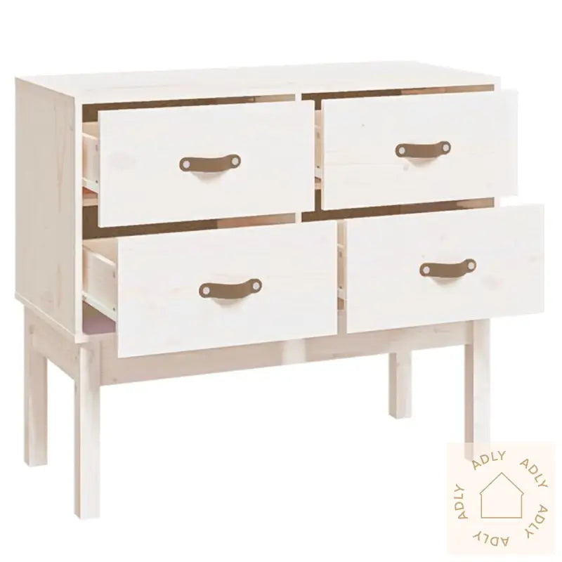 Konsollskap Hvit 90X40X78 Cm Heltre Furu