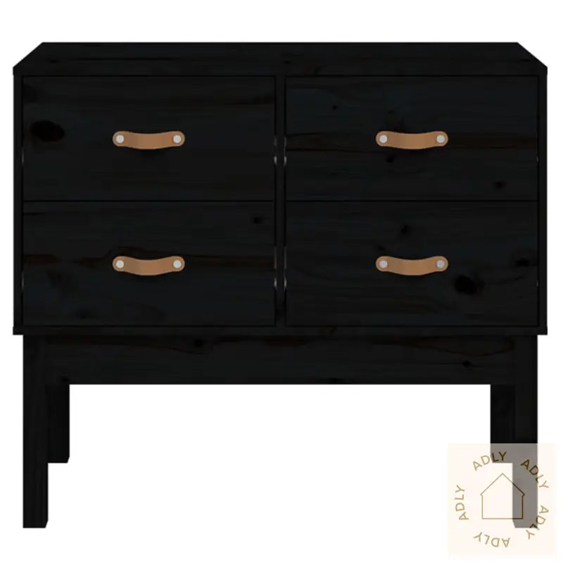Konsollskap Svart 90X40X78 Cm Heltre Furu