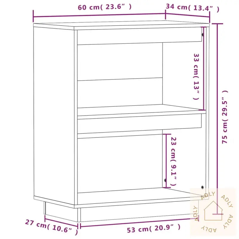 Konsollskap Svart 60X34X75 Cm Heltre Furu