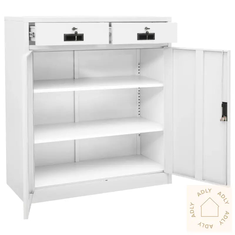 Kontorskap Hvit 90X40X102 Cm Stål