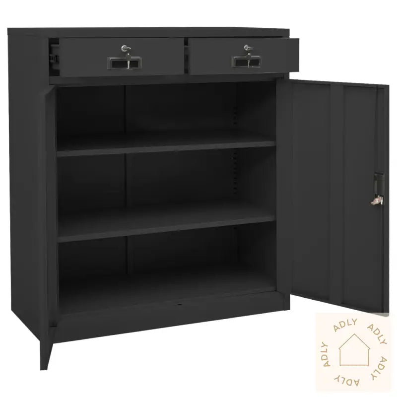 Kontorskap Antrasitt 90X40X102 Cm Stål