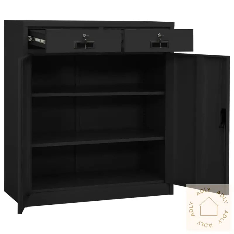 Kontorskap Antrasitt 90X40X102 Cm Stål