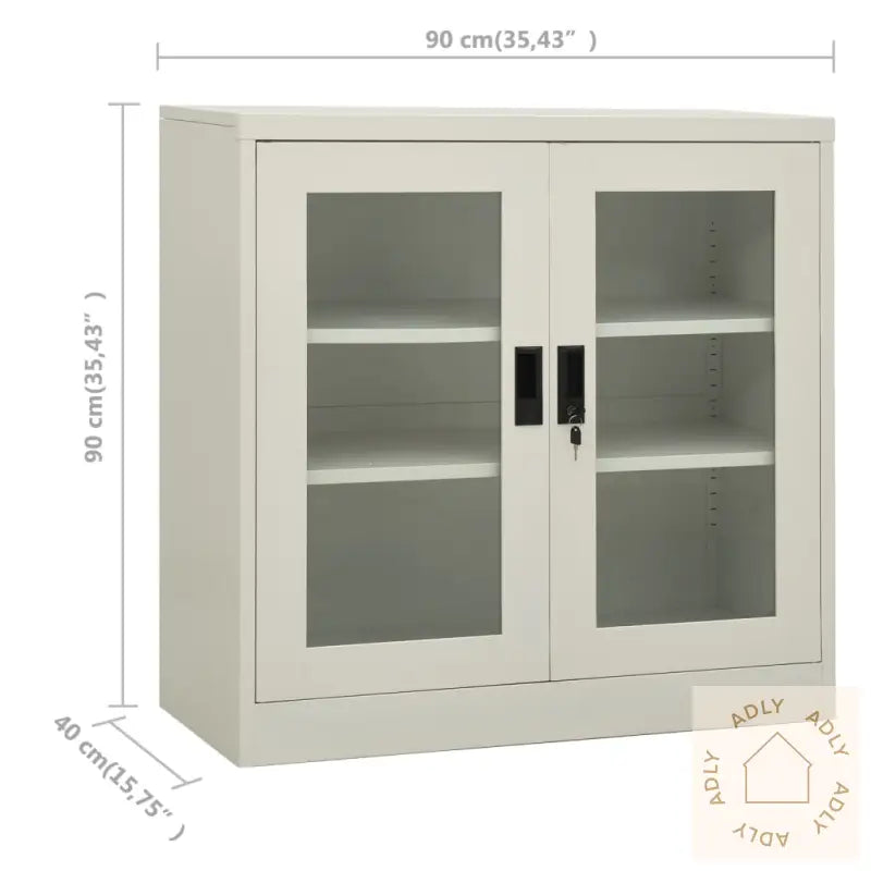 Kontorskap 90X40X90 Cm Stål Lysegrå