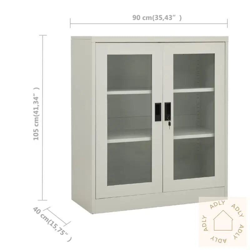 Kontorskap 90X40X105 Cm Stål Lysegrå