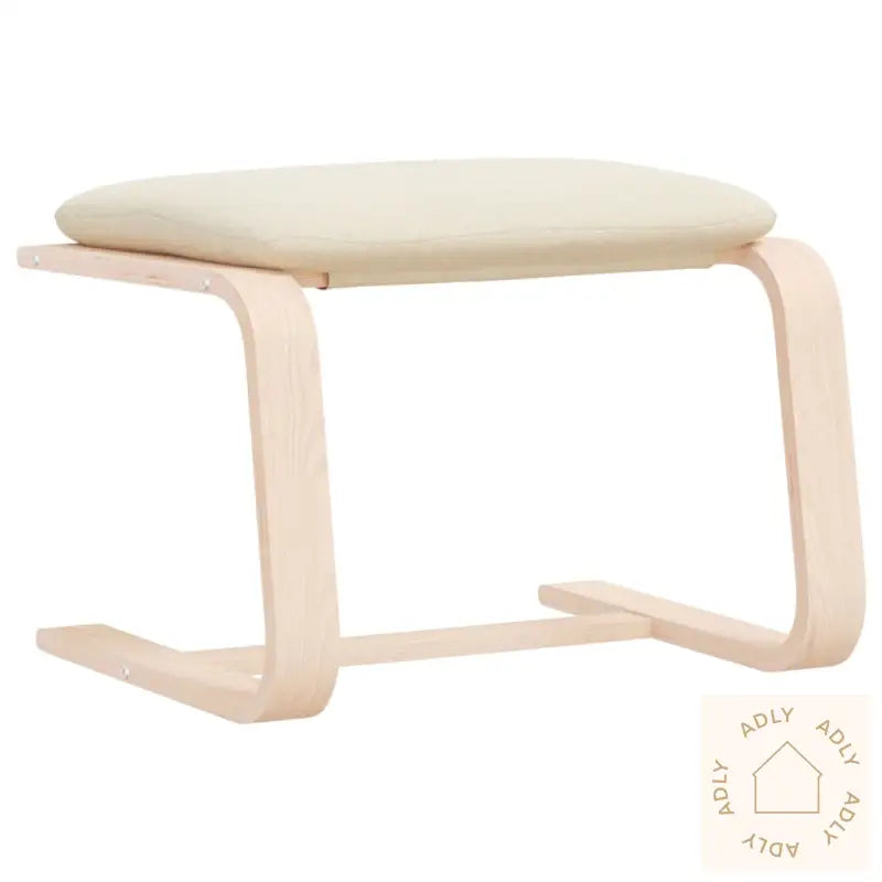 Fotskammel Kremhvit 51X41X40 Cm Stoff