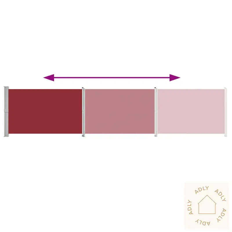 Uttrekkbar Sidemarkise 140X600 Cm Rød