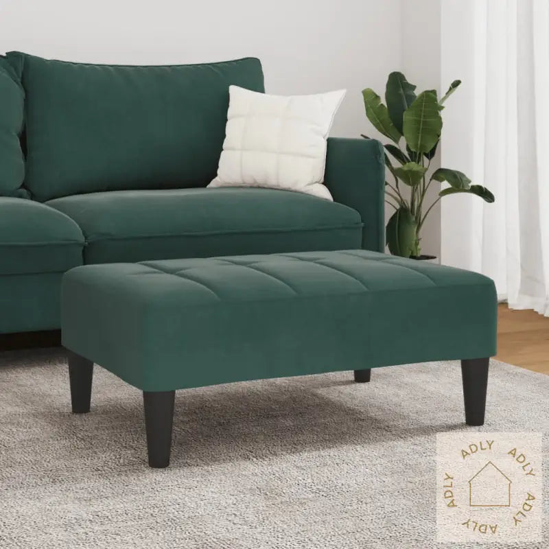 Fotskammel Mørkegrønn 77X55X31 Cm Fløyel