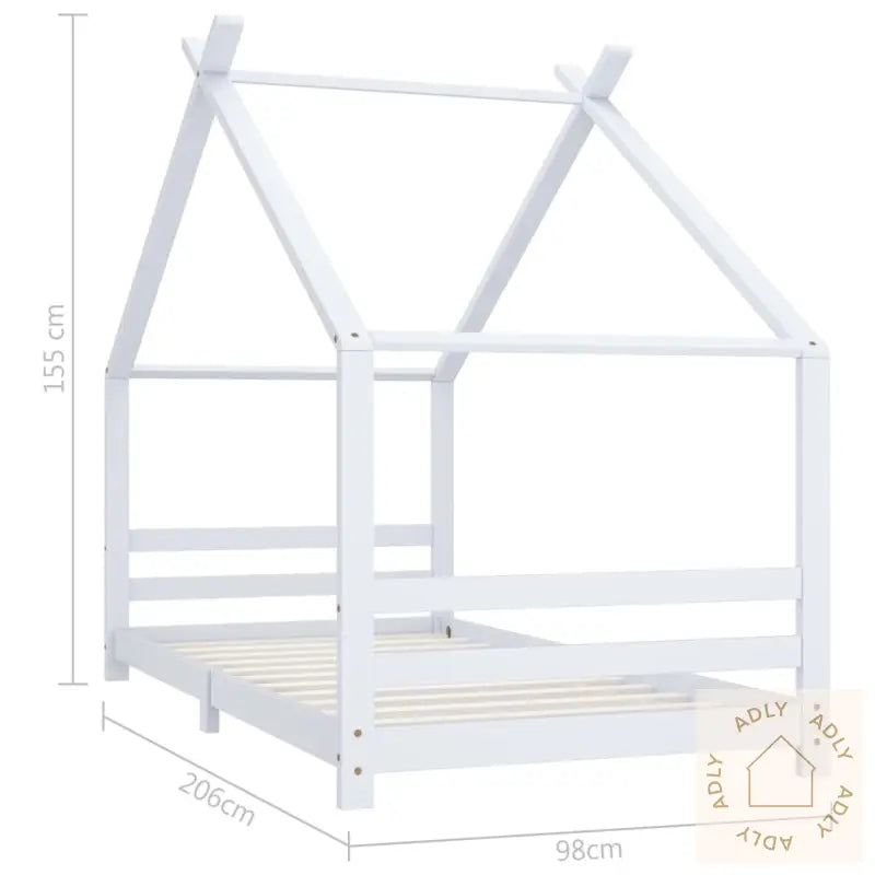Sengeramme For Barn Heltre Furu Hvit 90X200 Cm