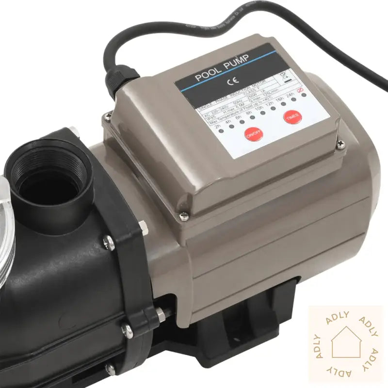 Bassengpumpe Med Tidsur Svart 0,25 Hp 8000 L/T