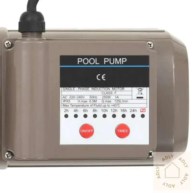 Bassengpumpe Med Tidsur Svart 0,25 Hp 8000 L/T