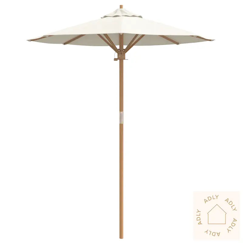 Kremhvit Hageparasol 180X230 Cm Bambus